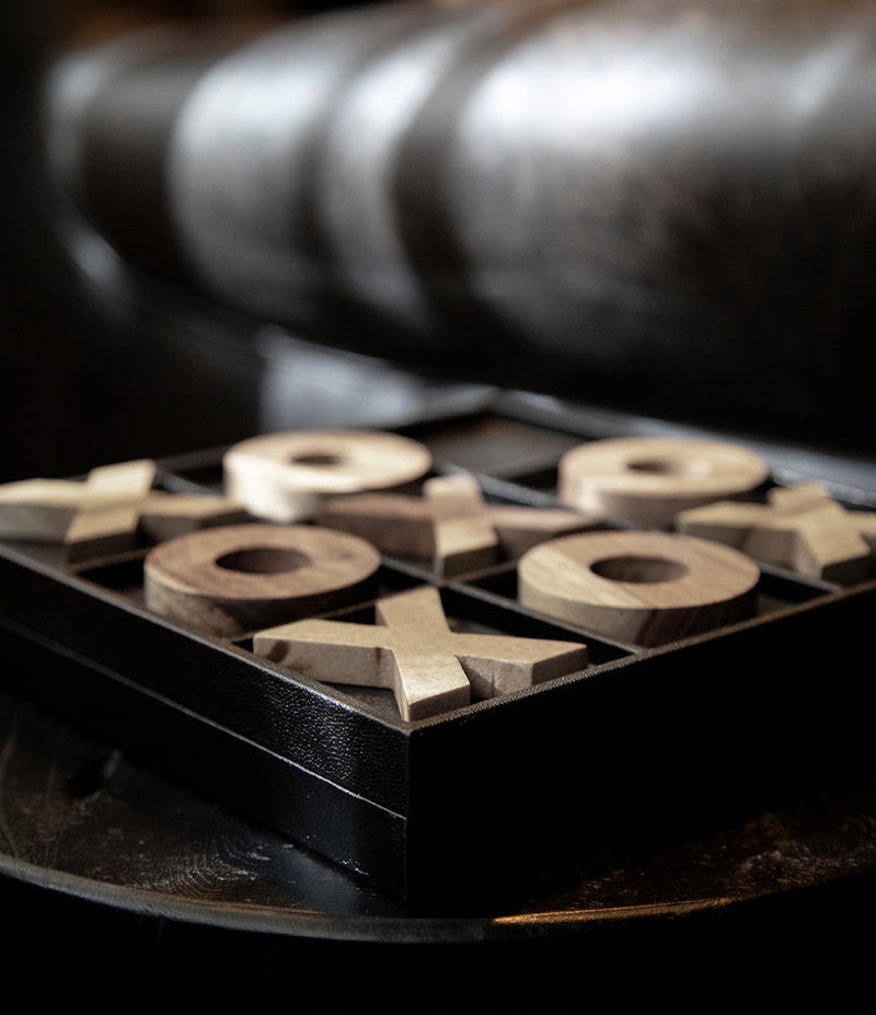 Artwood spill Mendoza Sort lær / mango tre 06-34219