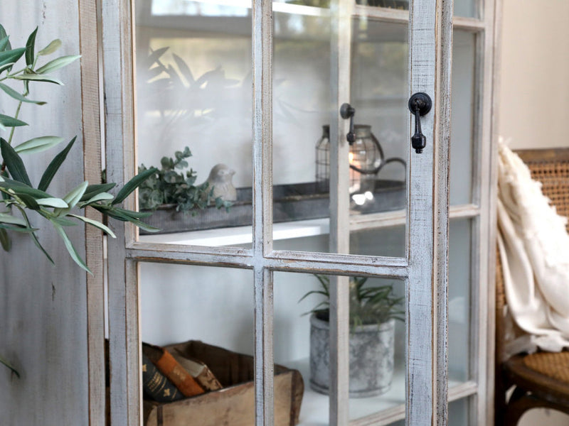 Chic Antique vitrineskap med buede glasshyller 40010700