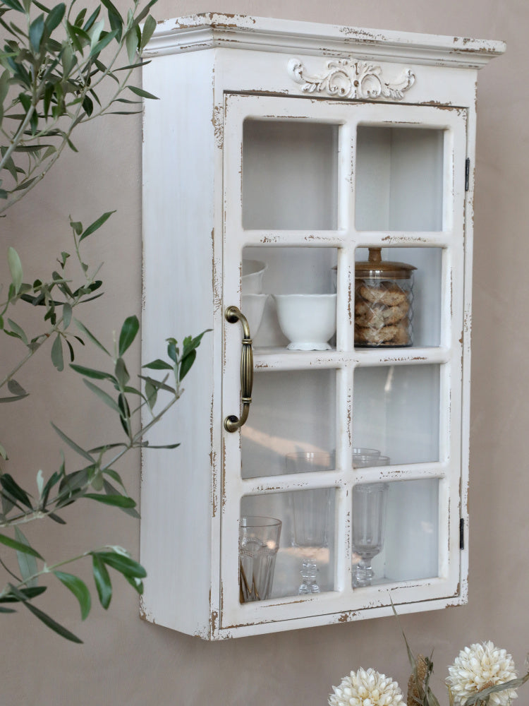 Veggskap med dekor fra Chic Antique i fargen hvit 41052419