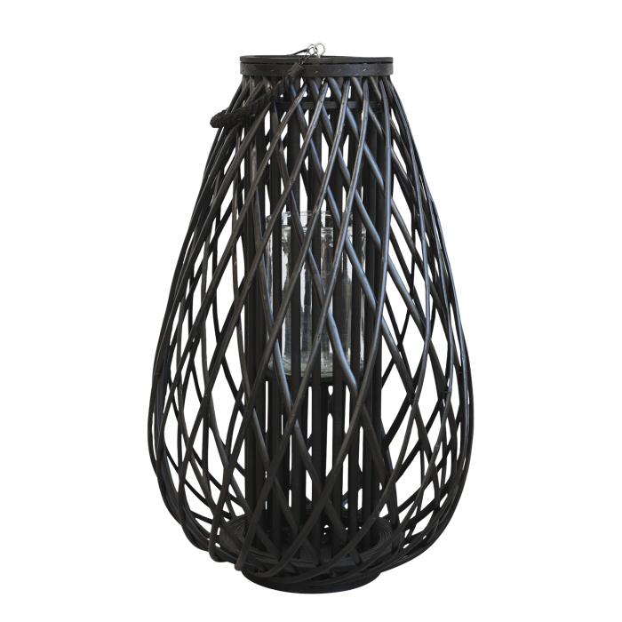 Chic Antique flettet lanterne H70/Ø45 cm sort 25043424