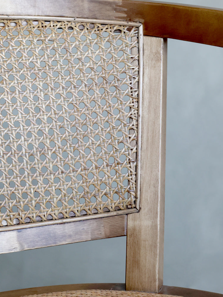 Chic Antique Fransk kontorstol med flettet sete og rygg 41068000