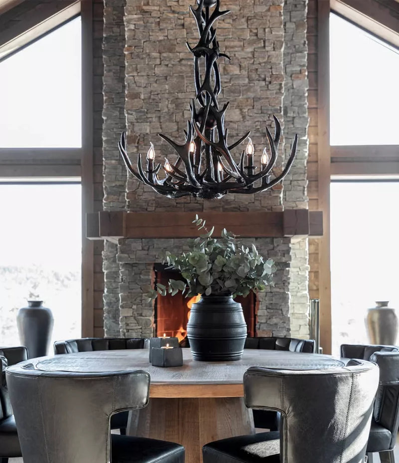 Artwood Antler Chandelier Svart