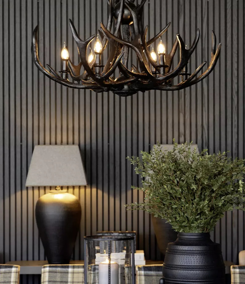 Artwood Antler Chandelier Svart