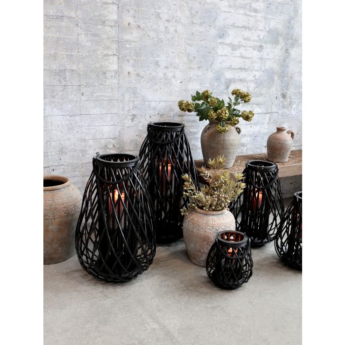 Chic Antique flettet lanterne H70/Ø45 cm sort 25043424